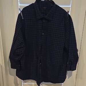 Black Checkered Button-Up Shirt